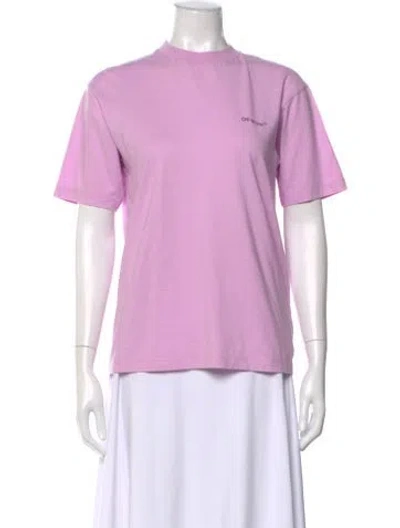 Pre-owned Off-white Graphic Print Crew Neck T-shirt In Purple
