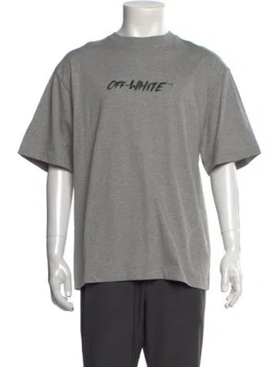 Pre-owned Off-white Graphic Print Crew Neck T-shirt W/ Tags In Gray