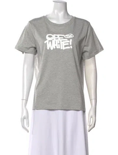 Pre-owned Off-white Graphic Print Crew Neck T-shirt W/ Tags In Grey