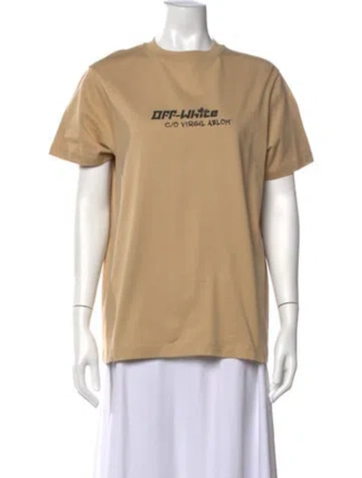Pre-owned Off-white Graphic Print Crew Neck T-shirt W/ Tags In Neutrals