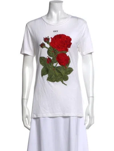 Pre-owned Off-white Graphic Print Crew Neck T-shirt In White