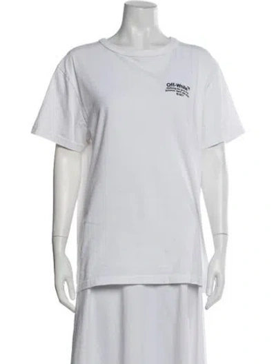 Pre-owned Off-white Graphic Print Crew Neck T-shirt In White