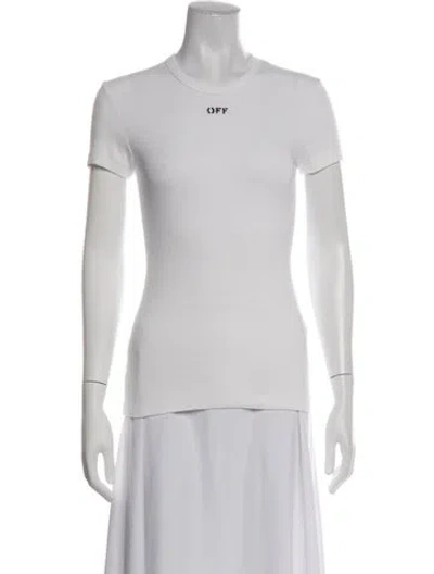 Pre-owned Off-white Graphic Print Crew Neck T-shirt In White