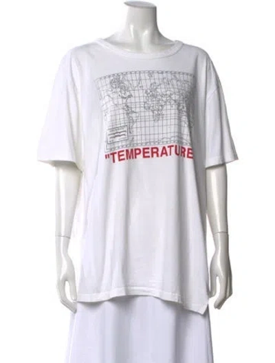 Pre-owned Off-white Graphic Print Crew Neck T-shirt In White