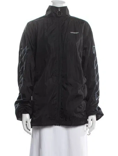 Pre-owned Off-white Graphic Print Jacket In Black