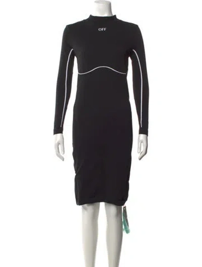 Pre-owned Off-white Graphic Print Knee-length Dress W/ Tags In Black