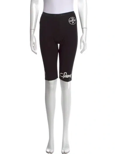 Pre-owned Off-white Graphic Print Knee-length Shorts In Black