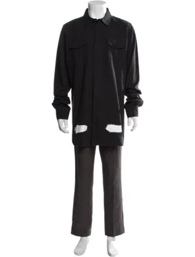 Pre-owned Off-white Graphic Print Long Sleeve Shirt In Black