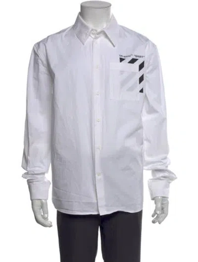 Pre-owned Off-white Graphic Print Long Sleeve Shirt In White