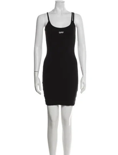 Pre-owned Off-white Graphic Print Mini Dress In Black