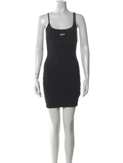 Pre-owned Off-white Graphic Print Mini Dress In Black