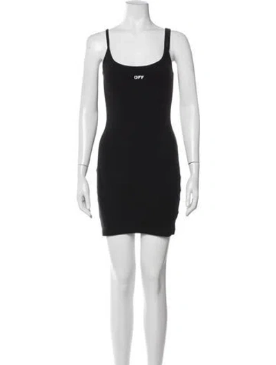 Pre-owned Off-white Graphic Print Mini Dress In Black