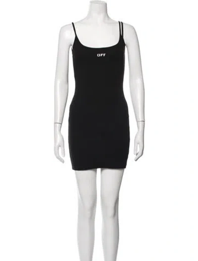 Pre-owned Off-white Graphic Print Mini Dress In Black