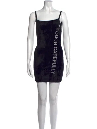 Pre-owned Off-white Graphic Print Mini Dress In Black