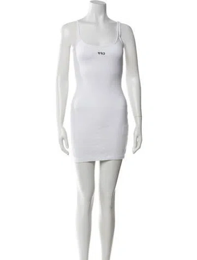 Pre-owned Off-white Graphic Print Mini Dress In Neutrals