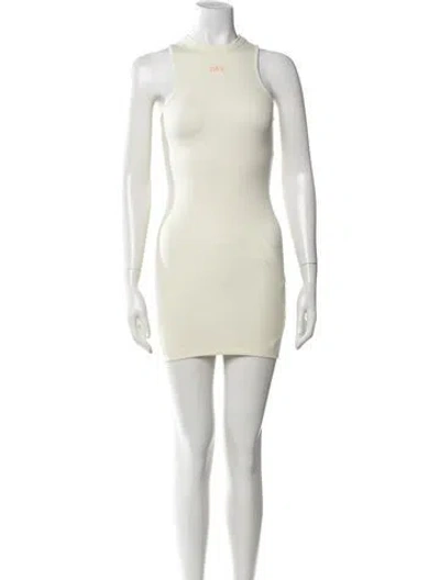Pre-owned Off-white Graphic Print Mini Dress In Neutrals