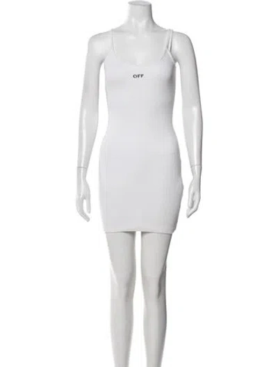 Pre-owned Off-white Graphic Print Mini Dress In White