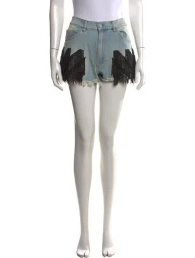 Pre-owned Off-white Graphic Print Mini Shorts In Blue
