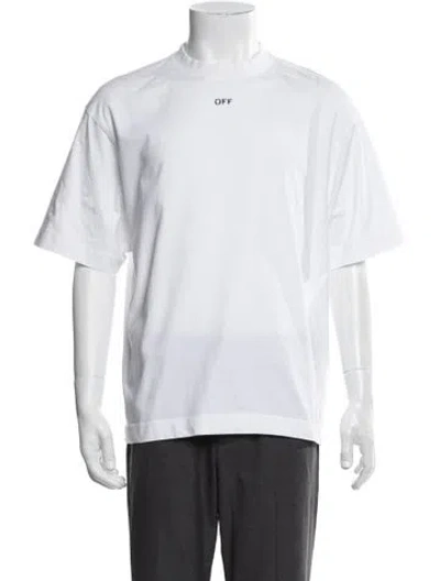 Pre-owned Off-white Graphic Print Mock Neck T-shirt In White