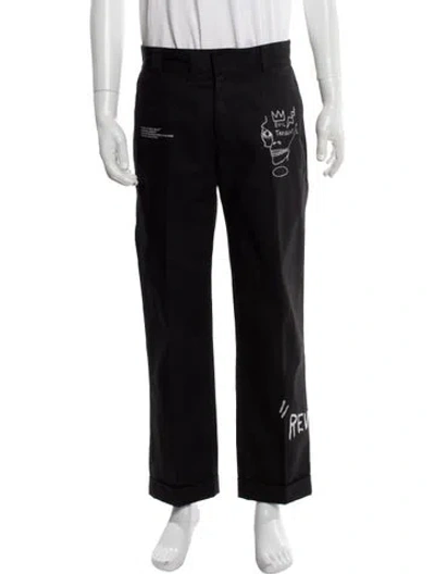 Pre-owned Off-white Graphic Print Pants In Black
