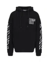 Off-white Motion Arrow Skate Black Cotton Hoodie With Distinctive Graphic Prints In Black