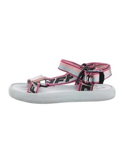Pre-owned Off-white Graphic Print Sandals In Blue