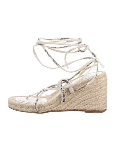 Pre-owned Off-white Graphic Print Sandals In White