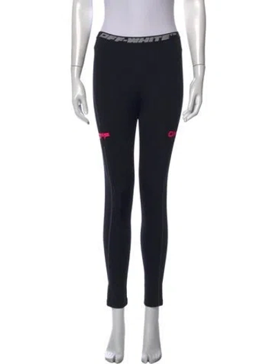 Pre-owned Off-white Graphic Print Skinny Leg Pants In Black