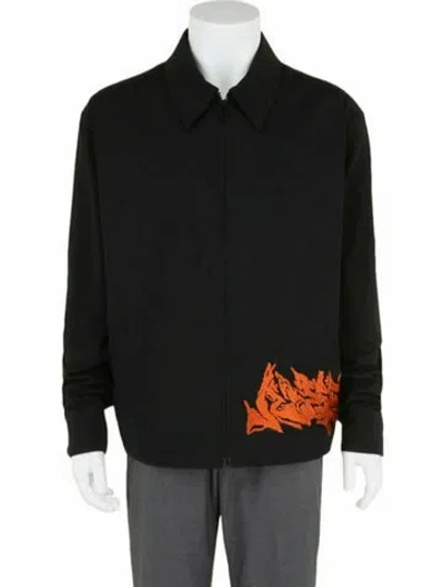 Pre-owned Off-white Graphic Print Trucker Jacket W/ Tags In Black