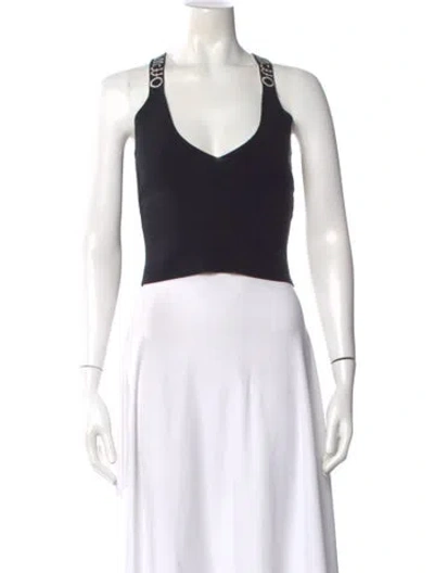 Pre-owned Off-white Graphic Print V-neck Crop Top In White