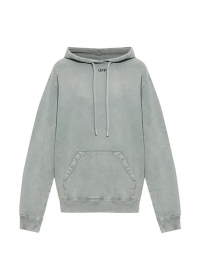 Off-white Graphic-print Drawstring Hoodie In Gray