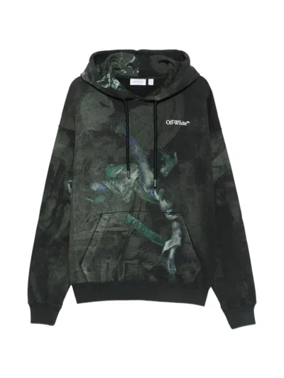 Off-white Off White Dark Painting Skate Hoodie In Black