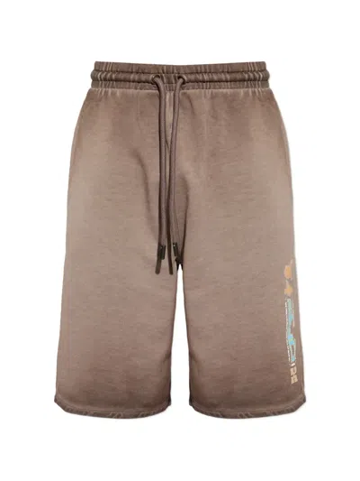Off-white Graphic-print Drawstring Shorts In Animal Print
