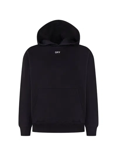 Off-white Kids' Graphic-print Hoodie In Black
