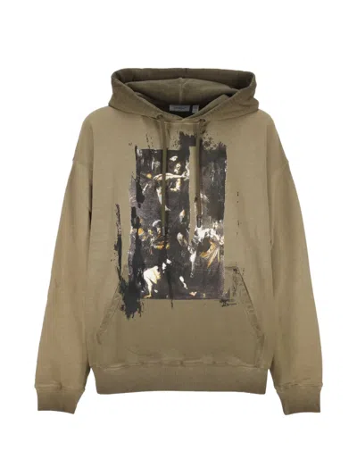 Off-white Graphic-print Hoodie In Brown