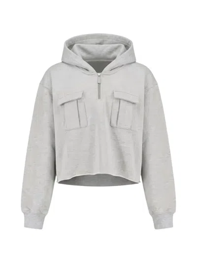 Off-white Graphic-print Hoodie In Gray