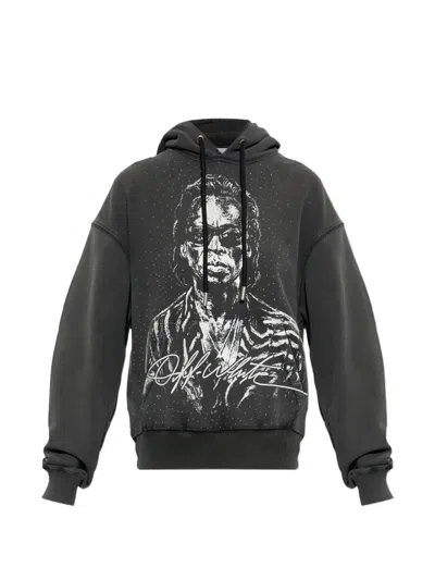 Off-white Graphic-print Hoodie In Black