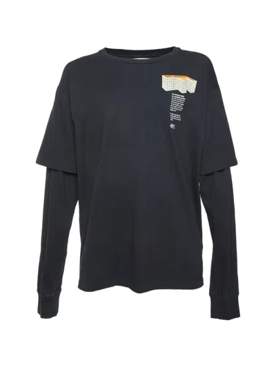 Pre-owned Off-white Graphic-print Layered T-shirt In Black