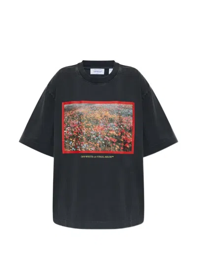 Off-white Graphic-print Loose-fit T-shirt In Blue