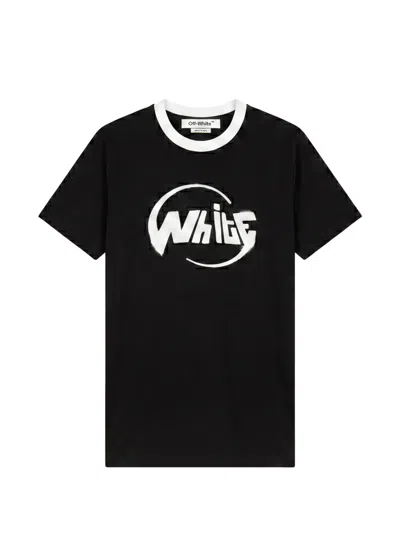 Off-white Graphic-print Ringer T-shirt In Black