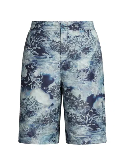 Off-white Graphic-print Shorts In Blue