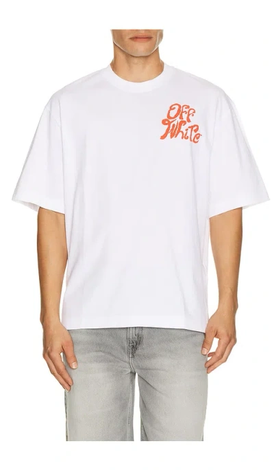 Off-white Grass Ink Logo Skate Tee In White