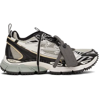 Off-white Gray Polyester Athletic Sneakers In Black