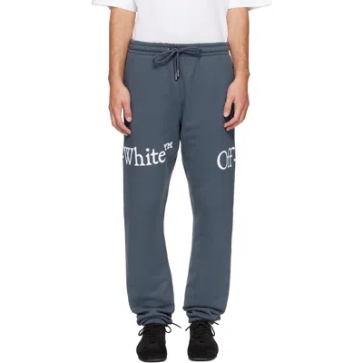 Off-white Gray Bookish Scarf Cuffed Sweatpants In Blue