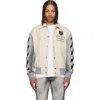 Off-white Logo-embroidered Varsity Jacket In Brown