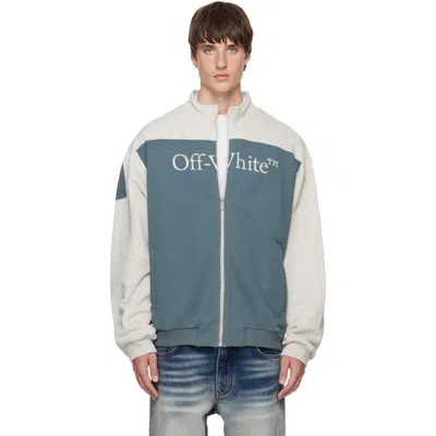 Off-white Gray Negative Big Bookish Relax Track Jacket In Multi
