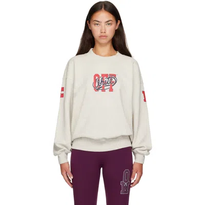 Off-white Gray 'off' College Sweatshirt In Grey Melange High Ri