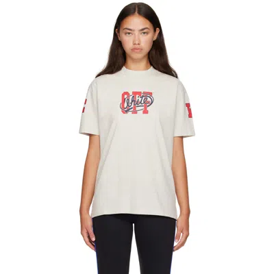 Off-white Gray 'off' College T-shirt In Grey Melange High Ri