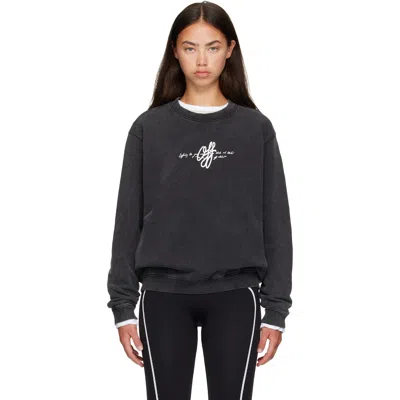Off-white Gray 'off White' Stroke Sweatshirt In Fade Out Black White