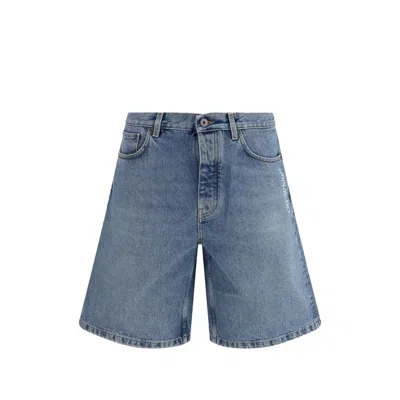 Off-white Half Arrow Denim Shorts In Blue